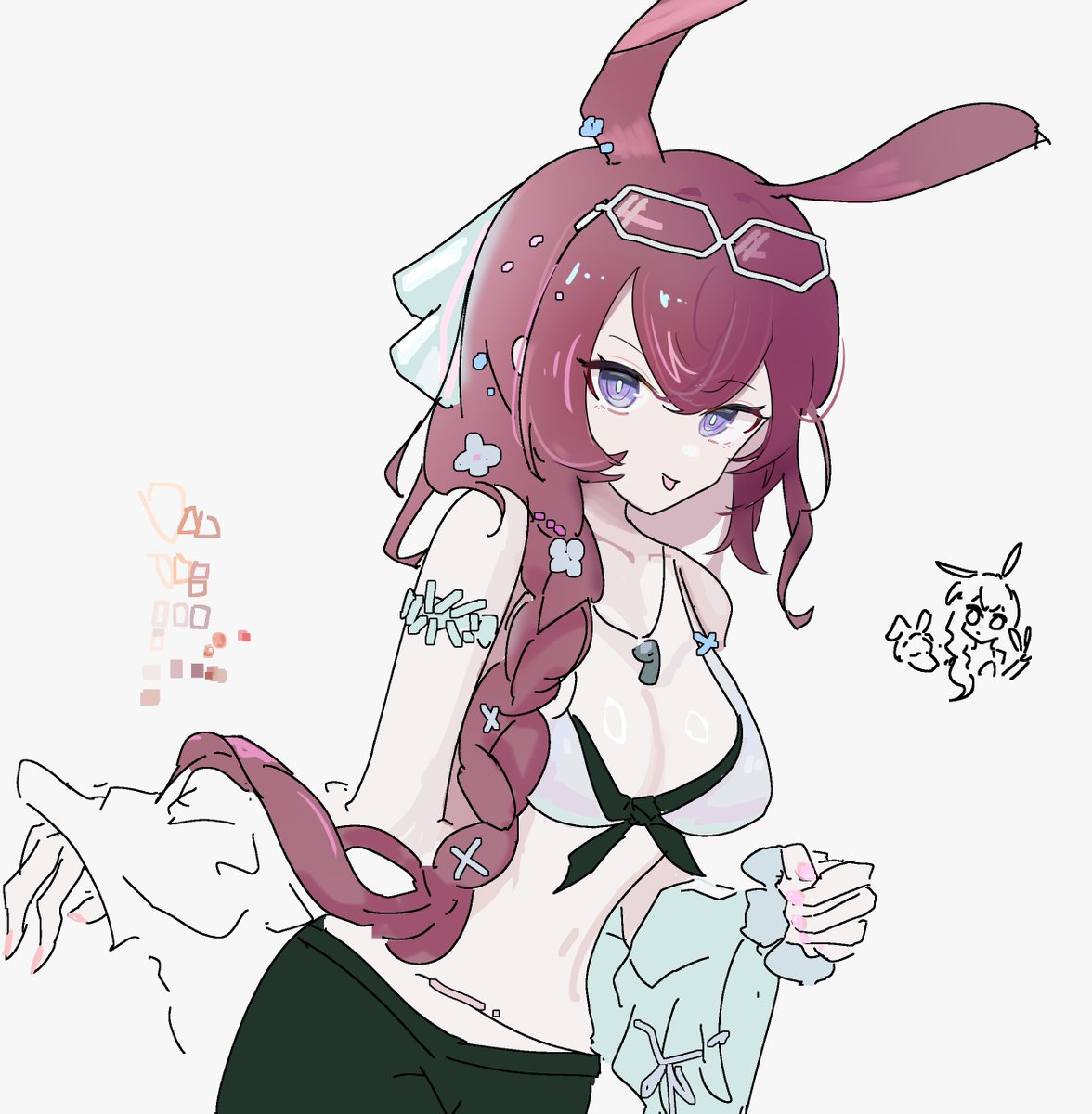 Shimofumi's tweet photo. 水着レイ　かわいい～ https://t.co/43gbMUqxET