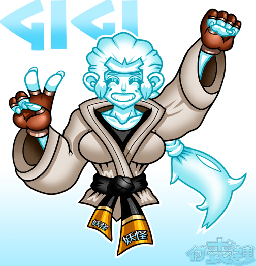 DataWestv3's tweet photo. Concept art of 'Gigi', for the doujin fighter, Tsukumogami.
As a ghost who's haunting an old karate gi, she doesn't really count as a yokai, but please indulge us.
#indiegame #gamedev #fightinggame #fighter #doujin #conceptart #pc #gamedevelopment #indie #2dfm #characterdesign https://t.co/gOlhwoajL0
