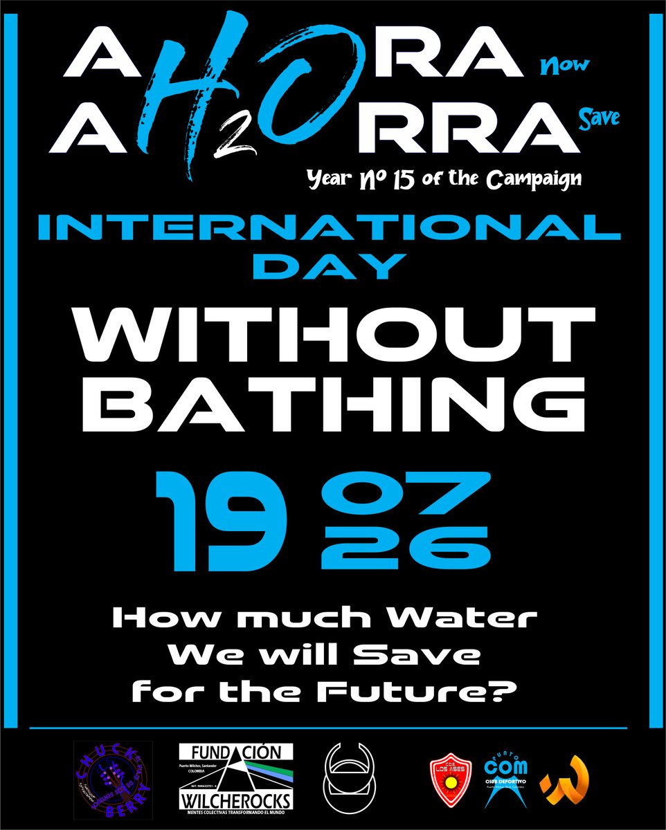 ChuckBerryRadio's tweet photo. AHORA AHORRA, DÍA INTERNACIONAL SIN BAÑARSE Año 15 de la Campaña. El 19-07 es el DÍA.
Son 365 días al año y solo te pedimos que no te bañes UN DÍA x el Planeta, x el  AGUA x las ESPECIES y x LOS CAMBIOS DE MENTALIDAD de una sociedad MUNDIAL, inmersa en la cultura del despilfarro. https://t.co/oR5eZxz3TF