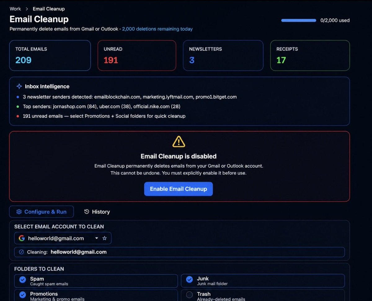 orbitloAI's tweet photo. Work is more than just email.

Orbitlo’s Work module lets you:

✉️ Bulk clean your inbox
🤖 Generate AI replies &amp; drafts
📅 Manage your calendar
🧠 Connect everything in one place

But that’s only the beginning… 👇 https://t.co/sRwka34Qbj