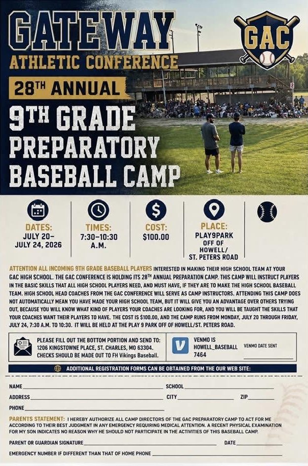 FZE_Baseball's tweet photo. Incoming Freshmen GAC Camp is next week. If you haven’t signed up yet, it’s ok…walk-ups are welcomed. This is a great camp. #Classof2030 https://t.co/jHFiMhwrDe