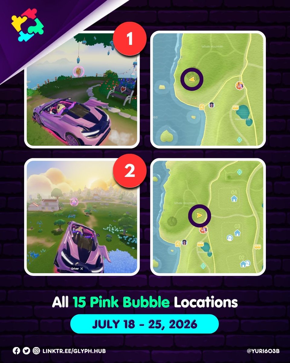 Glyph_Hub's tweet photo. [Heartopia]

All 15 Pink Bubble Locations for all servers July 18-25, 2026

#Heartopia #HeartopiaTips #HeartopiaGuide #PinkBubbles https://t.co/ObkNOLLbG6