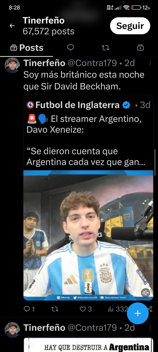 lennonurbano's tweet photo. Una cuenta dedicada a hostigar, deshumanizar y discriminar argentinos. El señor es un español que se considera superior. Para él los argentinos no merecemos ni el aire para respirar. Este señor nos quiere dar clase de moral y civilidad. Este señor es un pobre tipo. https://t.co/arCqKfVdfl