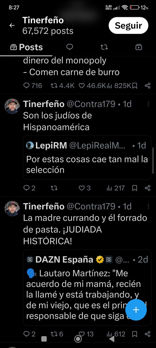 lennonurbano's tweet photo. Una cuenta dedicada a hostigar, deshumanizar y discriminar argentinos. El señor es un español que se considera superior. Para él los argentinos no merecemos ni el aire para respirar. Este señor nos quiere dar clase de moral y civilidad. Este señor es un pobre tipo. https://t.co/arCqKfVdfl
