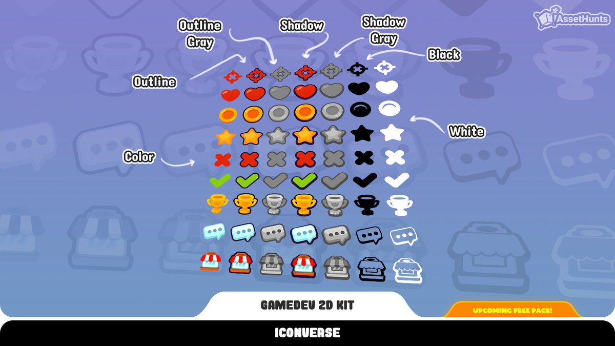 AssetHunts's tweet photo. ๐ด Building a game icon pack for indie game devs! It's still in development, so I'd love your feedback.
What are the most-used game icons that shouldn't be missing from this pack?
This pack will be free to collect when it's ready. ๐
#gamedev #gameassets #indiedev #gameicons https://t.co/a8CJK1SqSo