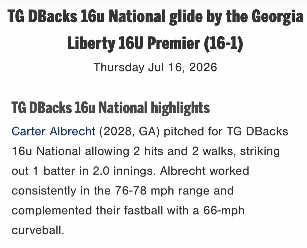 CSAlbrecht2's tweet photo. Great experience pitching at @Emmanuel_BSB. 2 hits, 1 ER, 1 SO, 1 pickoff, 2 BB, opposing team batting average .167. Thankful for the run support so I can get another game in this w/e.

@TgDbacks @WestFoCoBball @CoachKrat @PG_Georgia @RHPBOOTCHECK @CoastRecruits @uncommittedBBs https://t.co/nxIComCuBi