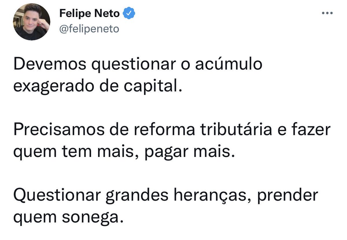 leolinshumor's tweet photo. Prender quem sonega
Vocês leram bem: PRENDER quem sonega

O cara que é sócio de uma empresa que recebeu isenção fiscal de R$ 14 milhões e do site de notícias que demitiu seus próprios jornalistas e distribuiu R$ 43 milhões em dividendos pra não ter que pagar imposto sobre o lucro

Não sou em que tô falando, é ele