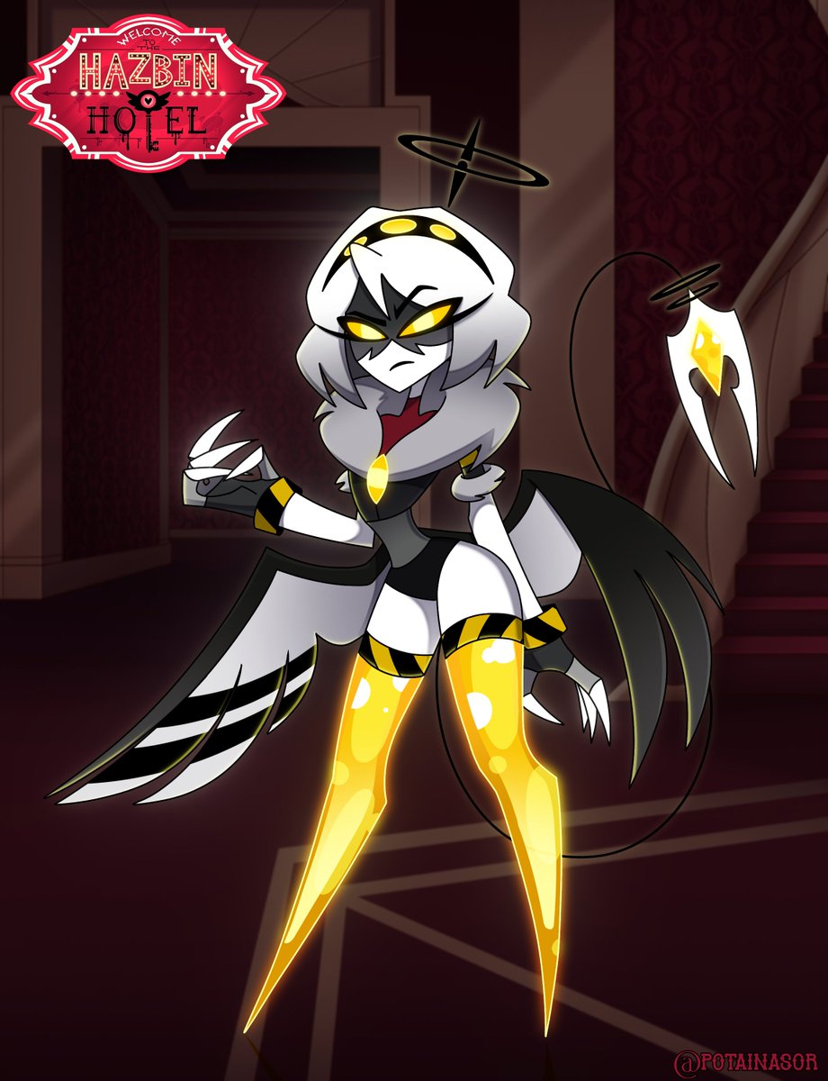 potainasor's tweet photo. V x Hazbin Hotel 💛🪽

V from Murder Drones in the Hellaverse style Fanart by potainasor 

Available as a keychain and standee in my acggoods store (link in bio)🛍

#Hellaverse #murderdrones #helluvaboss #hazbinhotel #vmurderdrones

What should I do next? https://t.co/fKy3A6mpGL