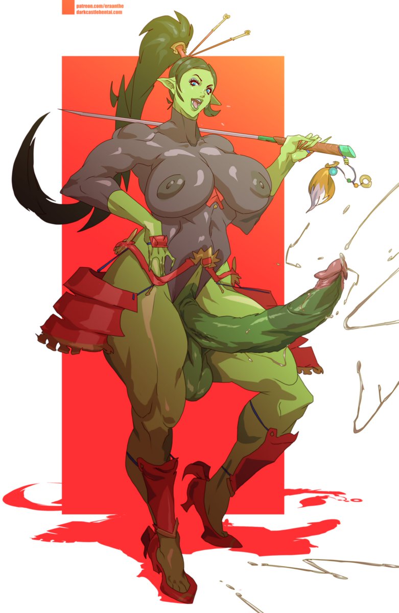 SkywardFoundry's tweet photo. @gorakna Futanari Orc Blademaster 🤗 https://t.co/kcCA7Ow8H8