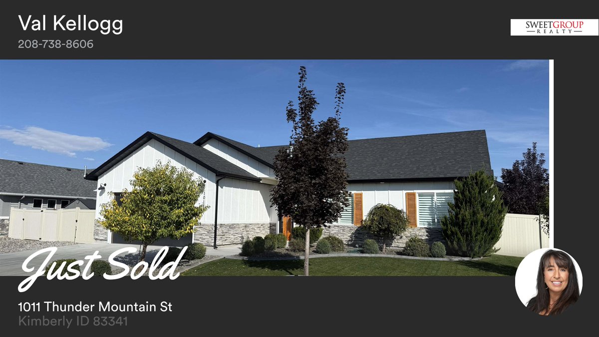vkelloggre's tweet photo. 🛌 3 🛀 3 🚘 2
📍 1011 Thunder Mountain St, Kimberly, ID, 83341

My latest sale on RateMyAgent.
Real Estate  SP56568
https://t.co/Jo0h4PaDjI

...
#ratemyagent #realestate #sweetgrouprealty #sgr #idahorealty #buysellidaho #buyidaho #sellidaho #magicvalleyrealty... https://t.co/GJelpjIS5M