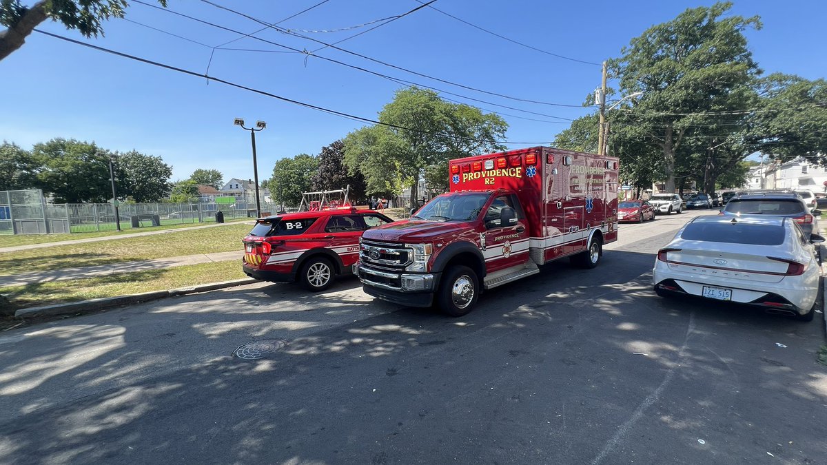 CoreyWelch's tweet photo. PROVIDENCE: One person stabbed at the playground behind the Messer St fire station. Prov PD tells me one person is in custody already. @wpri12 https://t.co/GCQ9lJXJp0