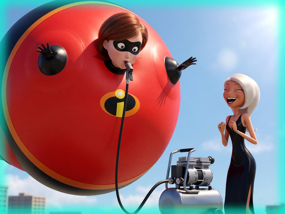 MissM8riarch2's tweet photo. Stealing Mr Incredible: One Pump at a Time

Mirage laughs triumphantly, compressor hose locked between Elastigirl's stretched lips as she pumps her full. 

"Look at your precious wife now, Mr. Incredible..." She mocks. "Time for a real woman to take her place!..." https://t.co/XeXwrQ8Bs3