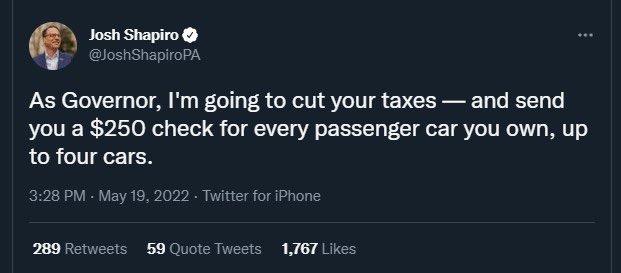 JondavidRLongo's tweet photo. Governor Shapiro has been going after President Trump since 2016 but what has he actually done to help Pennsylvanians?

He’s has held public office for 22 years as a State Rep, County Commissioner, Attorney General, and now Governor. Yet under his long tenure in politics, PA still ranks:

• Top 5 highest gas tax in America
• Top 5 most expensive toll road on Earth
• #43 in infrastructure (bottom 10)
• #38 in economic performance

He campaigned on lowering taxes and sending us a $250 gas rebate.
He kept neither of those promises.

It’s time Governor Shapiro spent less time campaigning against the President and more time fixing the problems we are facing under his watch.