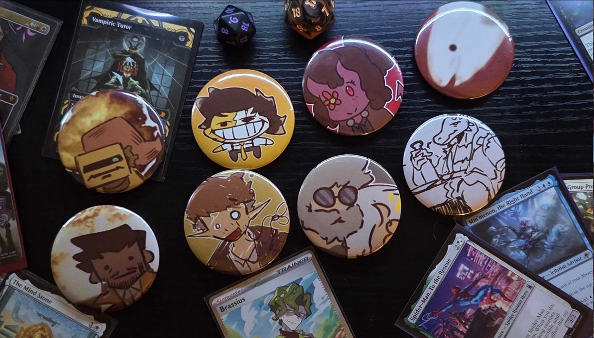 GamesByThomas's tweet photo. During the LEGACY GAME STORE GRAND REOPENING we will be selling unique ROT pins! With art done by me and @mothbugbuns (ANARCHIST and AUTOMATON's VA)

Check out these ones featuring AUTOMATON, SERVANT, DRUID, TAXIDERMIST'S FISH, ARTIFICER, PALADIN, DEATH'S DEALER, and ANARCHIST! https://t.co/hiQTNgkZMs
