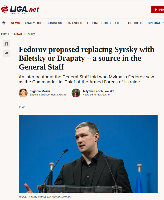 HavryshkoMarta's tweet photo. And call him the "White Chief"—the nickname Biletsky used for himself back when Azov was just getting started. You know the time when he praised Hitler, talked about a superior White race, crusaded against Jews, and made pogroms of Vietnamese migrants in Kharkiv.

Because nothing says "EU values" quite like having a neo-Nazi as Commander-in-Chief 🤣 

Bravo, Fedorov—the progressive liberal who somehow turned political irony into performance art.