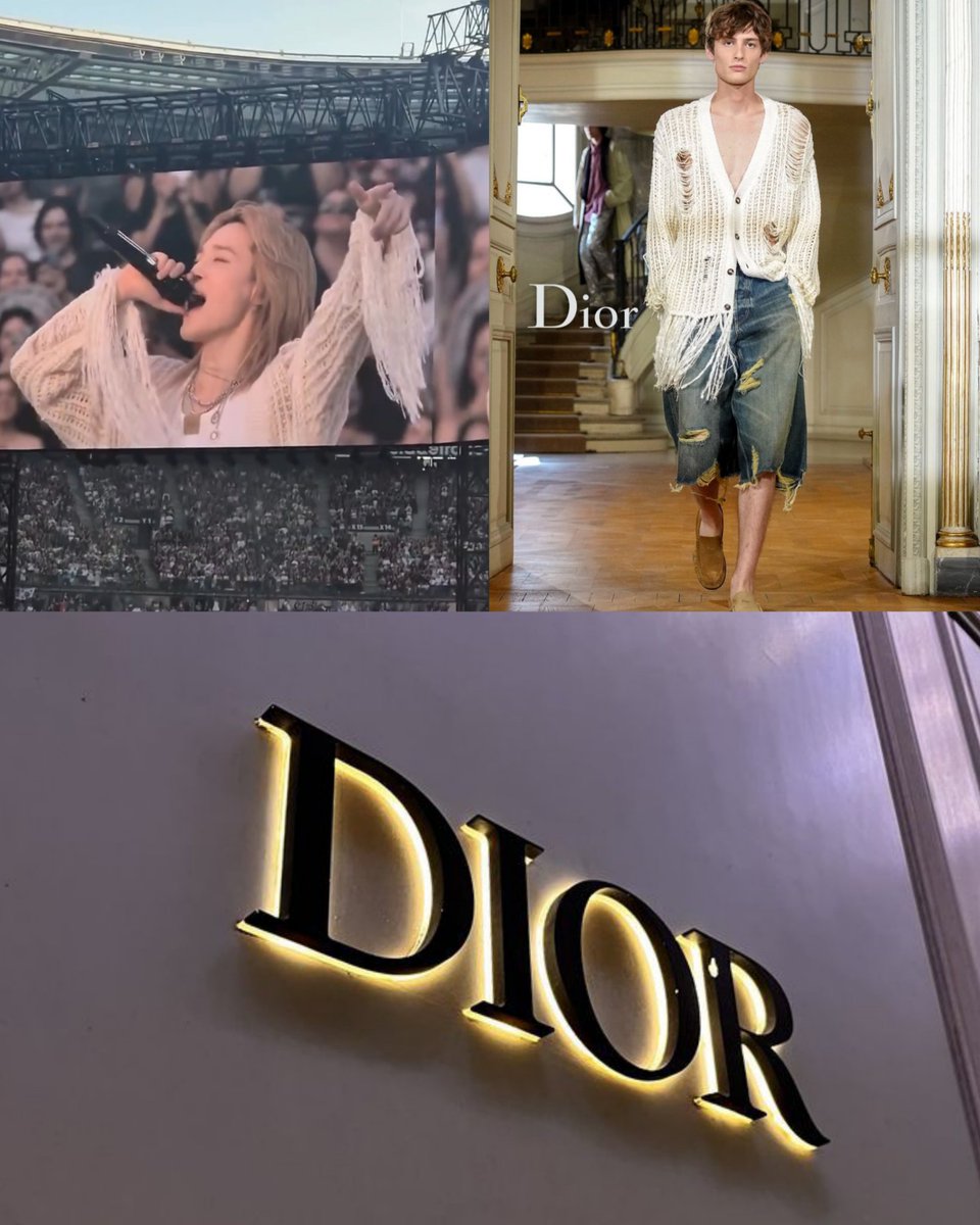 jimin_lil_devil's tweet photo. Jimin is wearing a look from the newly unveiled Dior Men Spring/Summer 2027 collection at today's concert.

DIOR PRINCE PARK JIMIN 🔥 https://t.co/zeiFU8PdSS