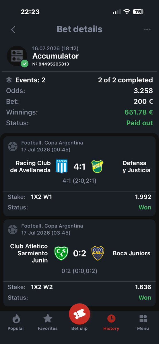 BigBearTips's tweet photo. Friday VIP sweep. Both slates hit.
VIP 1: Copa Argentina double, 3.26x
VIP 2: Brazilian Serie A double, 3.10x
The members' room is where the edge lives.
https://t.co/fpgHP7w6Ey

Support: @bigbearbets777
Promo: BIGBEARBETS https://t.co/QkdtIPhCuV