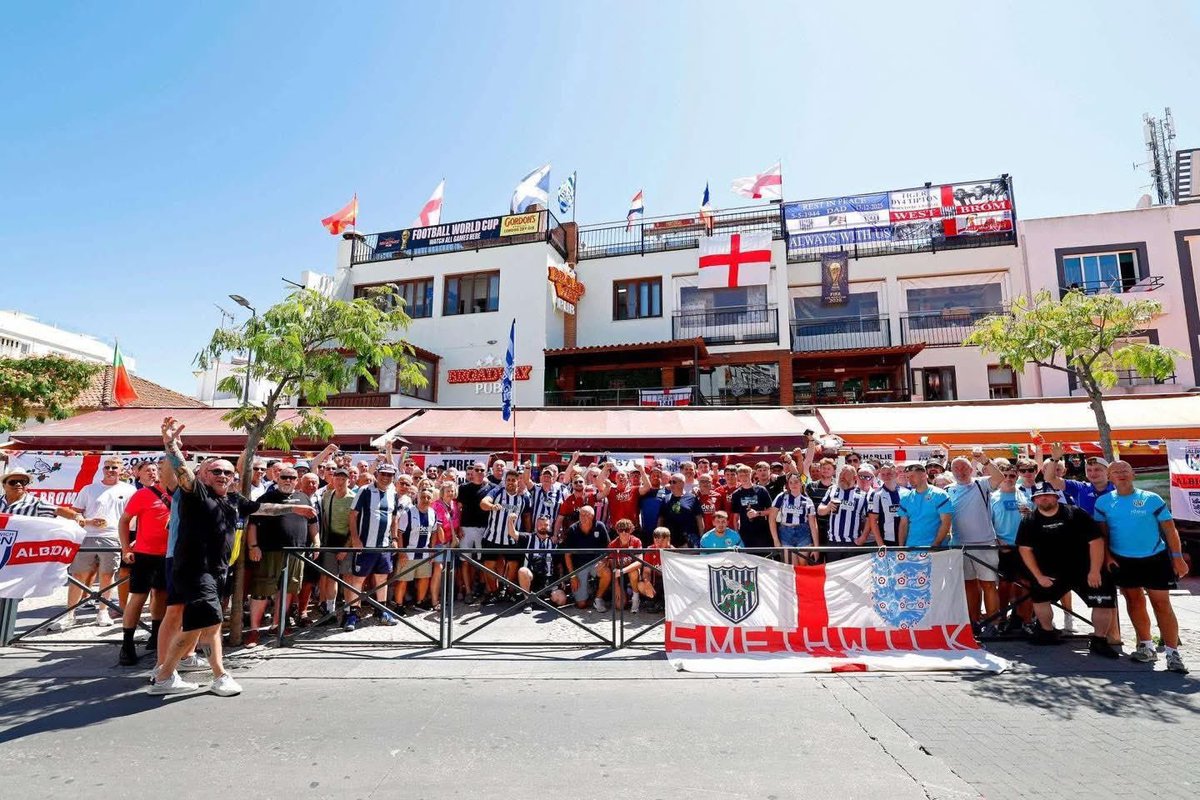 AwayDays_'s tweet photo. West Brom fans in Portugal for their game against Bromley today 🇵🇹🍻☀️ https://t.co/EIvQVSwpp8