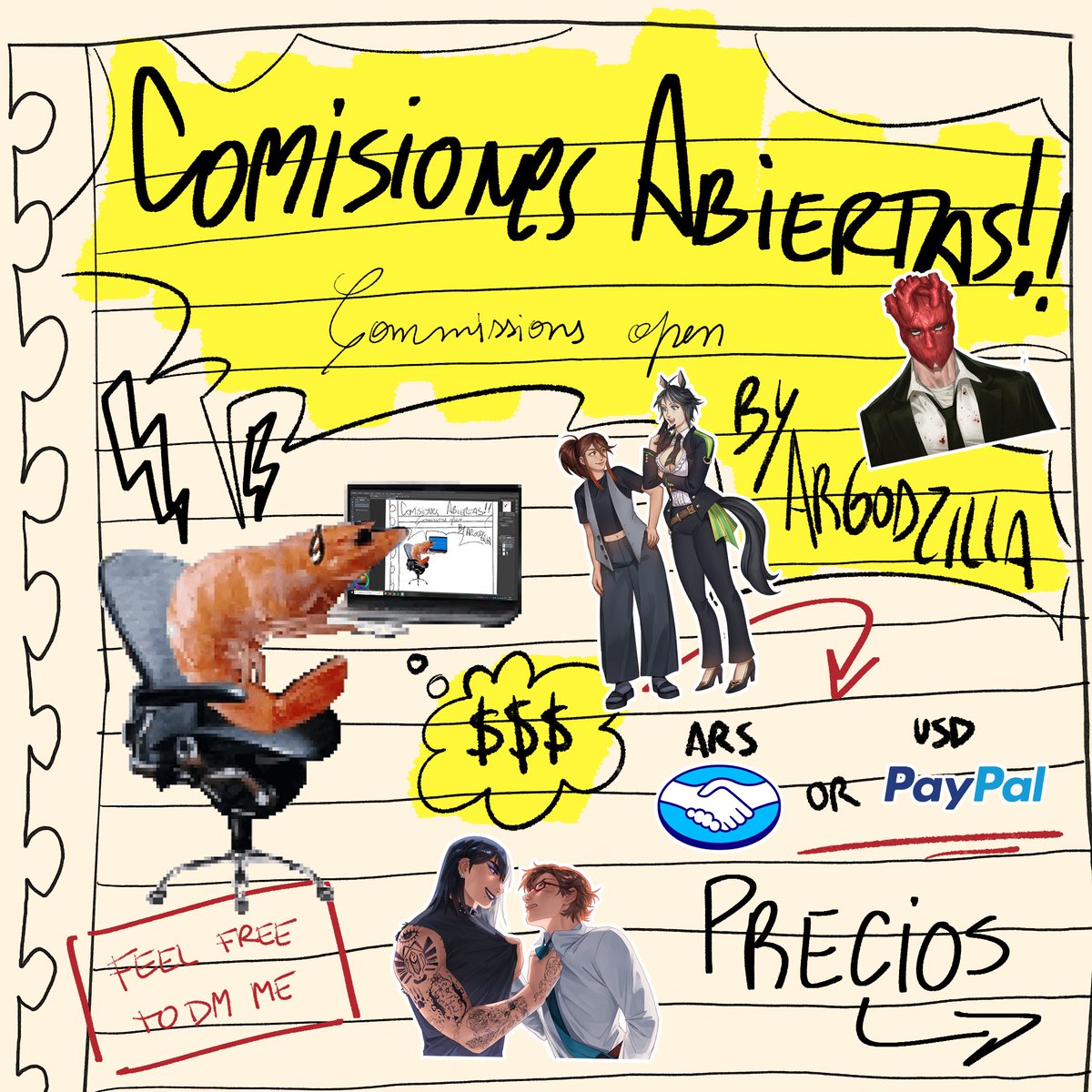 argodzilla_joe's tweet photo. BUENAS, les dejo los precios actualizados de las comisiones aunque el cambio la verdad es mínimo. Estoy disponible para trabajar así que siéntanse libres de escribirme o comentar acá #comisionesabiertas #commissionsopen #commissions #comisiones https://t.co/fHyI15VpOk