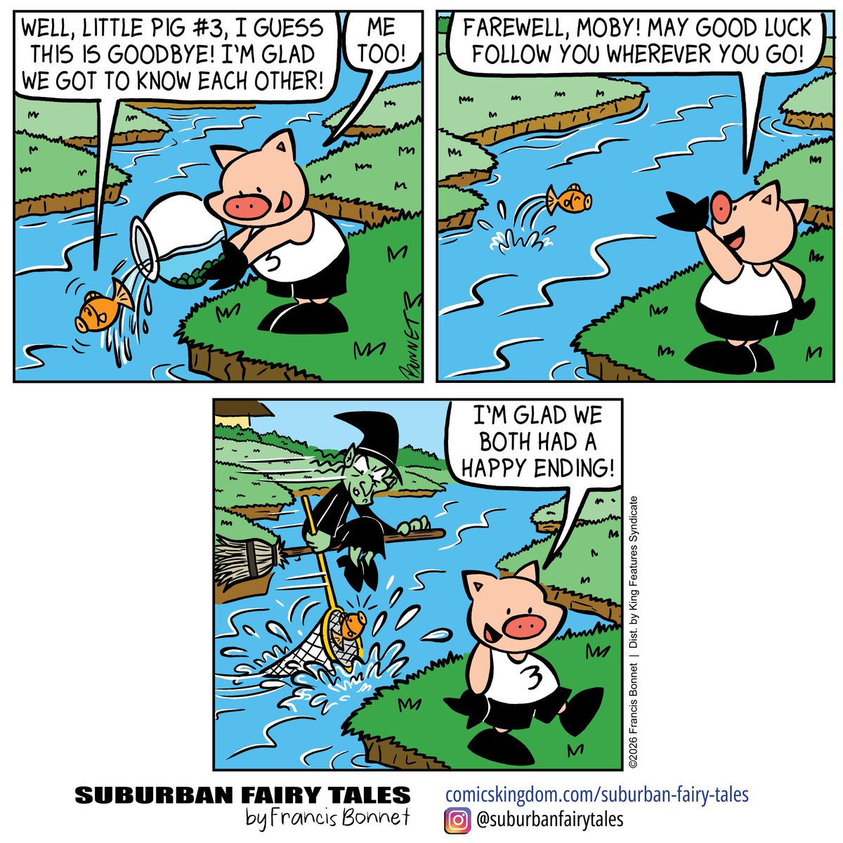 francisbonnet's tweet photo. Do you think this bond Pig 3 and Moby formed will last?
Get early access & my exclusive comics on Comics Kingdom! https://t.co/4f6dh81RoO
#cartooning #comics #thislittlepiggy #fairytalescomics #humorcomics #dailycomics #letmego #farewell #takecare #niceknowingyou https://t.co/Ly0ggE8UW9