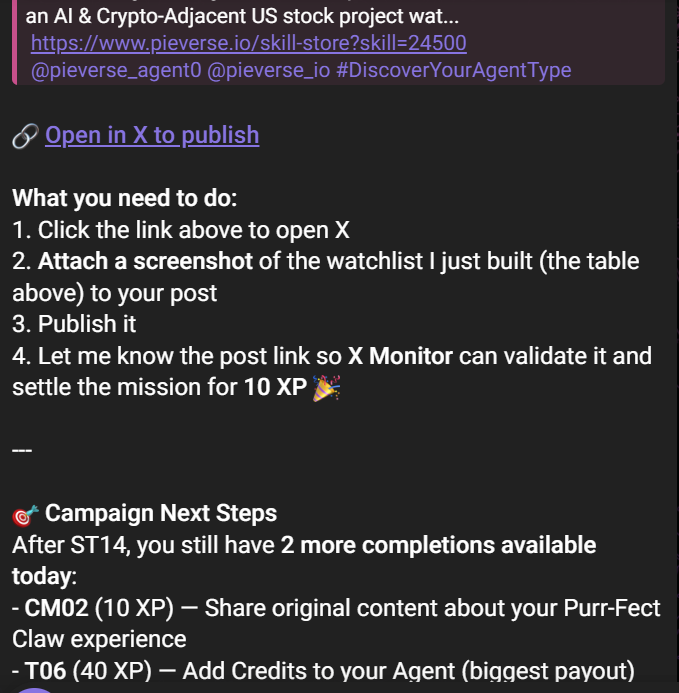 fairose_2's tweet photo. I used my golden.pie Purr-Fect Claw to complete Mission ST14. It's a Strategist using Stock Info Explorer. Here's the result: Built an AI &amp; Crypto-Adjacent US stock project wat...
https://t.co/wRBDtSuqMX
@pieverse_agent0 @pieverse_io #DiscoverYourAgentType https://t.co/Cv2ijs2m5H
