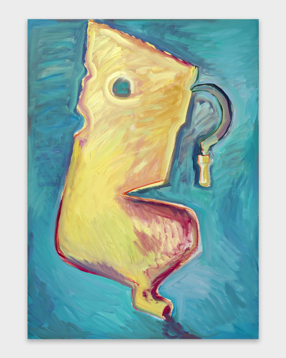 PetzelGallery's tweet photo. Artist Maria Lassnig (@maria_lassnig_foundation) often staged vulnerable, allegorical scenarios where anthropomorphic figures appear endangered, submerged, or suspended in physical and psychic tension. Using her well-known “body awareness” painting, Lassnig painted bodily sensations as lived and felt. The degree to which visible reality informed the work varied from image to image, from phase to phase. Paintings such as “Käsekrieg (Cheese War),” reflect this approach, affirming Lassnig’s lifelong commitment to painting as a means of exploring existence from within.

Artwork: Maria Lassnig, “Käsekrieg (Cheese War),” 1991, Oil on canvas, 78 3/4 x 57 1/8 in, 200 x 145 cm. © Maria Lassnig Foundation.

#marialassnig #petzel #artists #mustsee