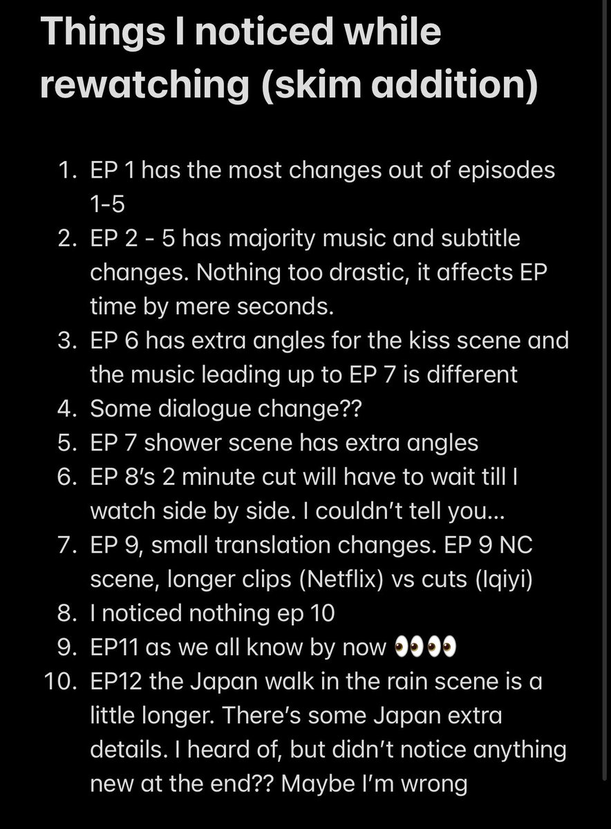 ca2teeporlx's tweet photo. Small list of Duang With You Changes 

I plan to watch Netflix and Iqiyi version side by side tomorrow and make a video of the slight changes. So bare with me 🥳🫶🏽

DWY LIMITED VERSION
#ด้วงกับเธอที่Netflix
(Timestamp from @k_roro_1) https://t.co/4wVY39ahfO