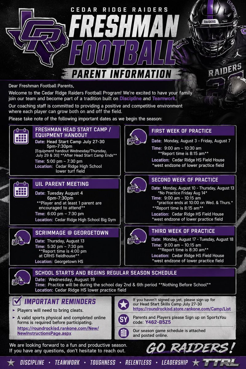 Cedar Ridge Football tweet media