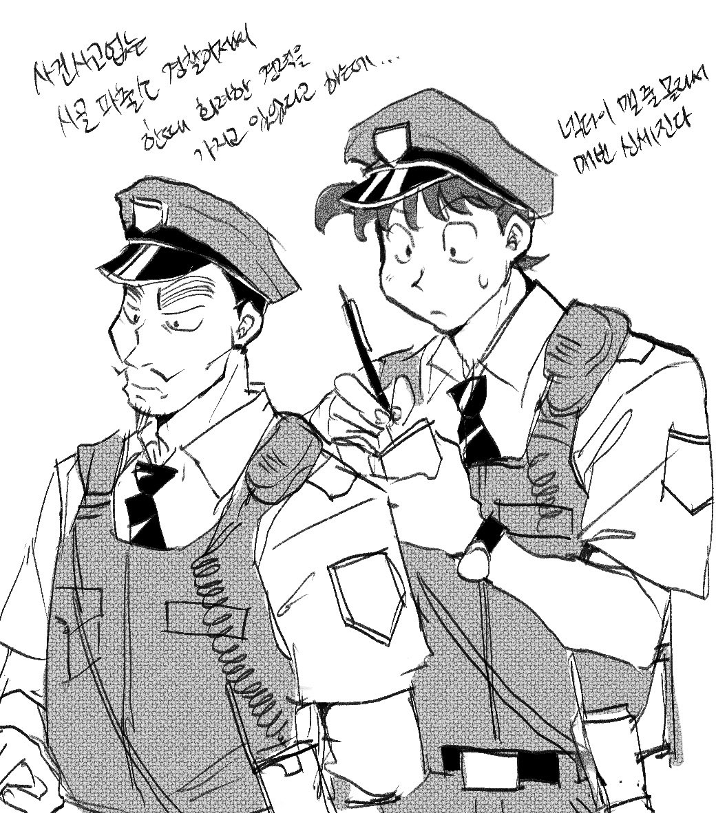 croqop's tweet photo. 半と伝  警察パロ https://t.co/4dO0Yqnwmv