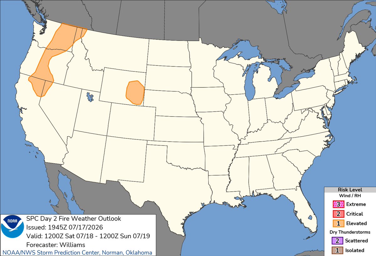 NWSSPC's tweet photo. 2:47pm CDT #SPC Day2 #FireWX  https://t.co/LEoXKVkfmU https://t.co/wq6YIyYU0l