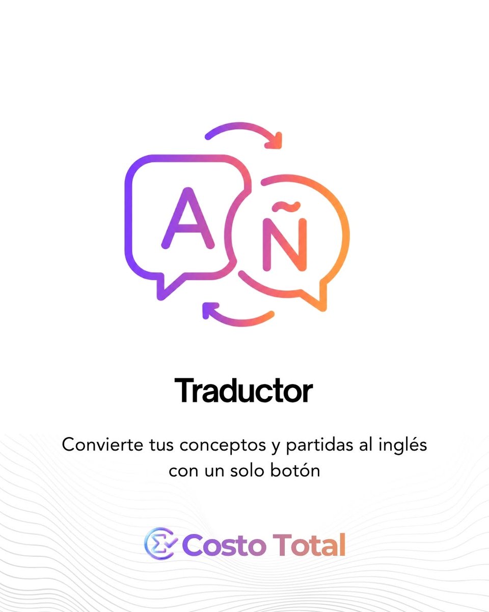 CostoTotal's tweet photo. ¿Trabajas con presupuestos de construcción? 

Con #CostoTotal ahora también puedes traducirlos al inglés en segundos.
📐Diseñado para profesionales de la construcción, contratistas, supervisores y empresas que requieren documentación bilingüe

#Construcción #Presupuestos #APU https://t.co/SilJUD543R