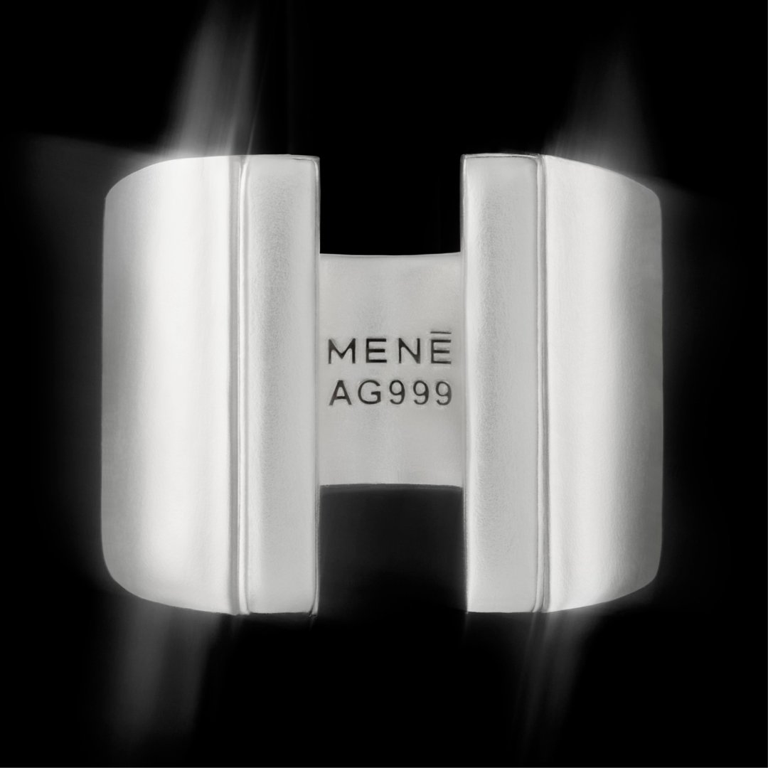 mene's tweet photo. Introducing pure silver.

Not sterling. 99.9% pure silver at the same standard that defines Menē in 24k gold and pure platinum.

Where gold built dynasties and platinum defined modern luxury, silver has always been the metal of culture and the everyday.

Discover Menē’s Pure Silver Summer Capsule Collection: https://t.co/wl4dbD4ua1