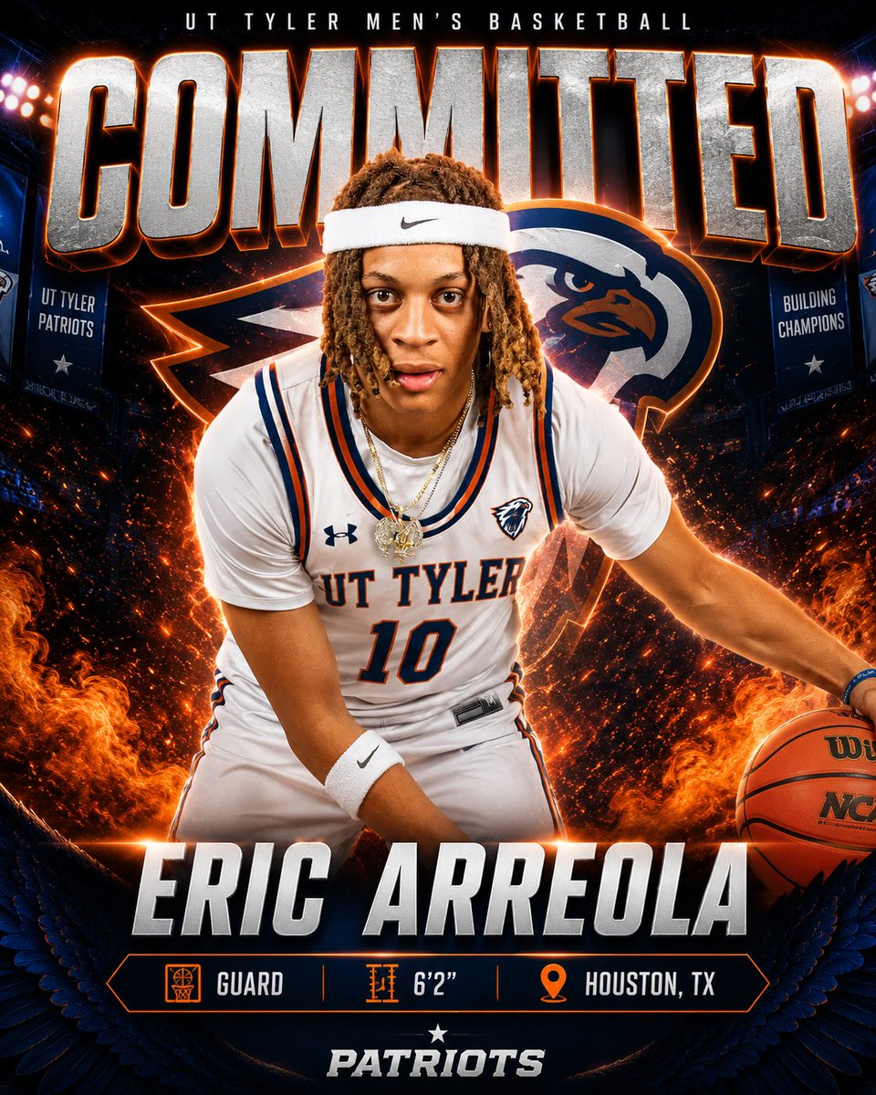 uttylermbb's tweet photo. 🦅 Eric Arreola
🚨 COMMITTED 🚨
Another Patriot joins the squad!
Please help us welcome Eric Arreola to UT Tyler Men's Basketball! 🦅
Welcome home, Eric! @eazye_2 https://t.co/7VuEqyTuEI