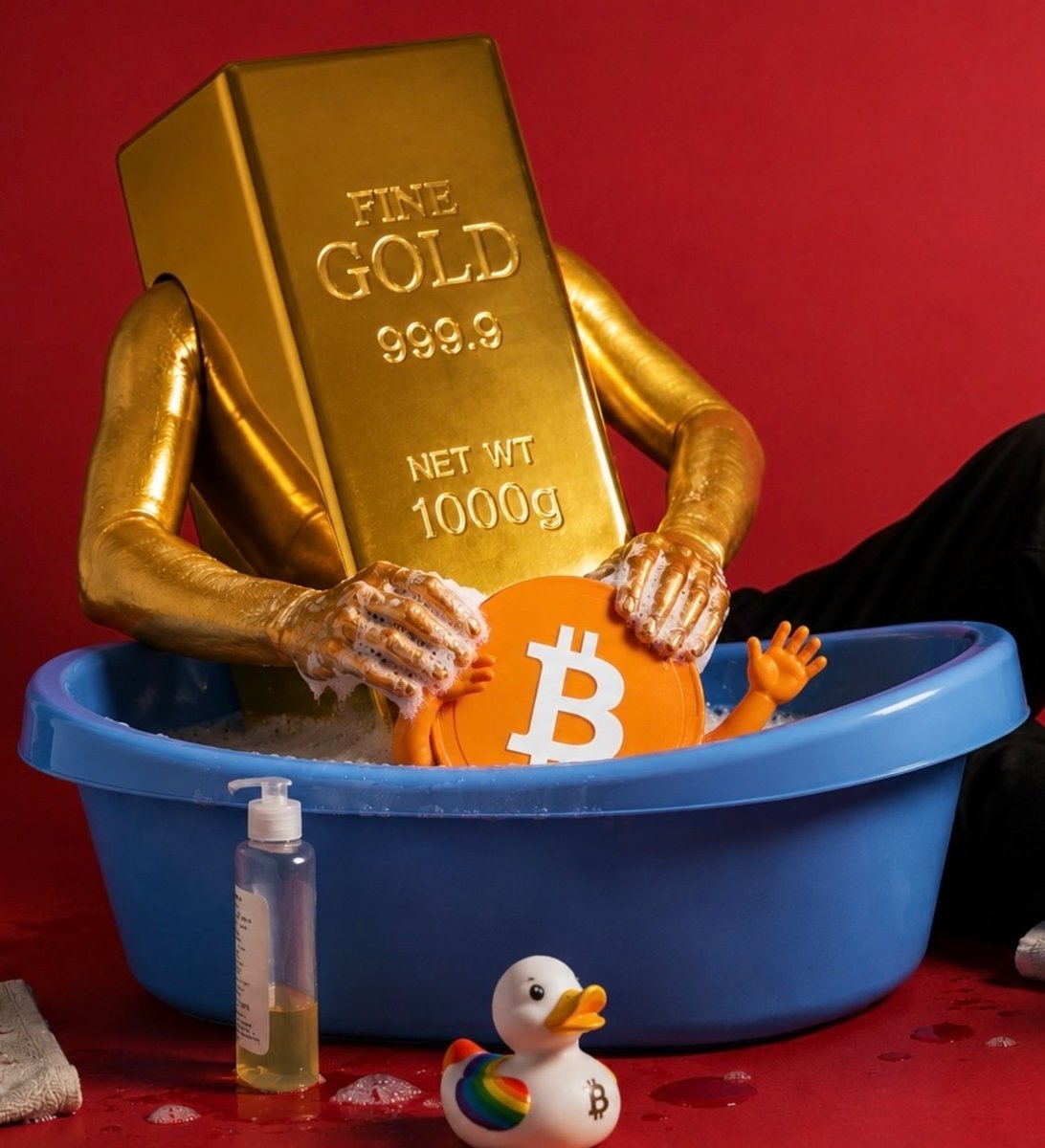 River's tweet photo. A gold bar bathing the first bitcoin in 2009.

17 years later, they are set to face off for the world reserve asset. https://t.co/VY2XHHPiZQ