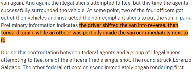 David_J_Bier's tweet photo. 🚨This statement admits DHS lied. There is nothing about weaponizing the vehicle or attempting to run over the officer. He says the agent was "inside the van or immediately next to it." OK, he was not "inside the van," so he just gunned him down from the side of the van. https://t.co/PviX5wgF8f