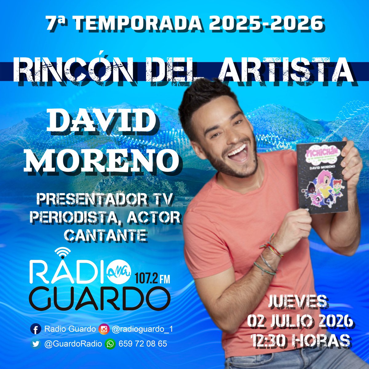 GuardoRadio's tweet photo. 🎤 🎭 Ya puedes escuchar la entrevista completa al presentador, actor y cantante David Moreno
El Rincón Del Artista, Programa 56, David Moreno, La radio al sol 2026
https://t.co/Brosvh8rQ1
#davidmoreno #RincónDelArtista #RadioGuardo #guardo #amgu AMGu Guardo https://t.co/wMEcfskqAL