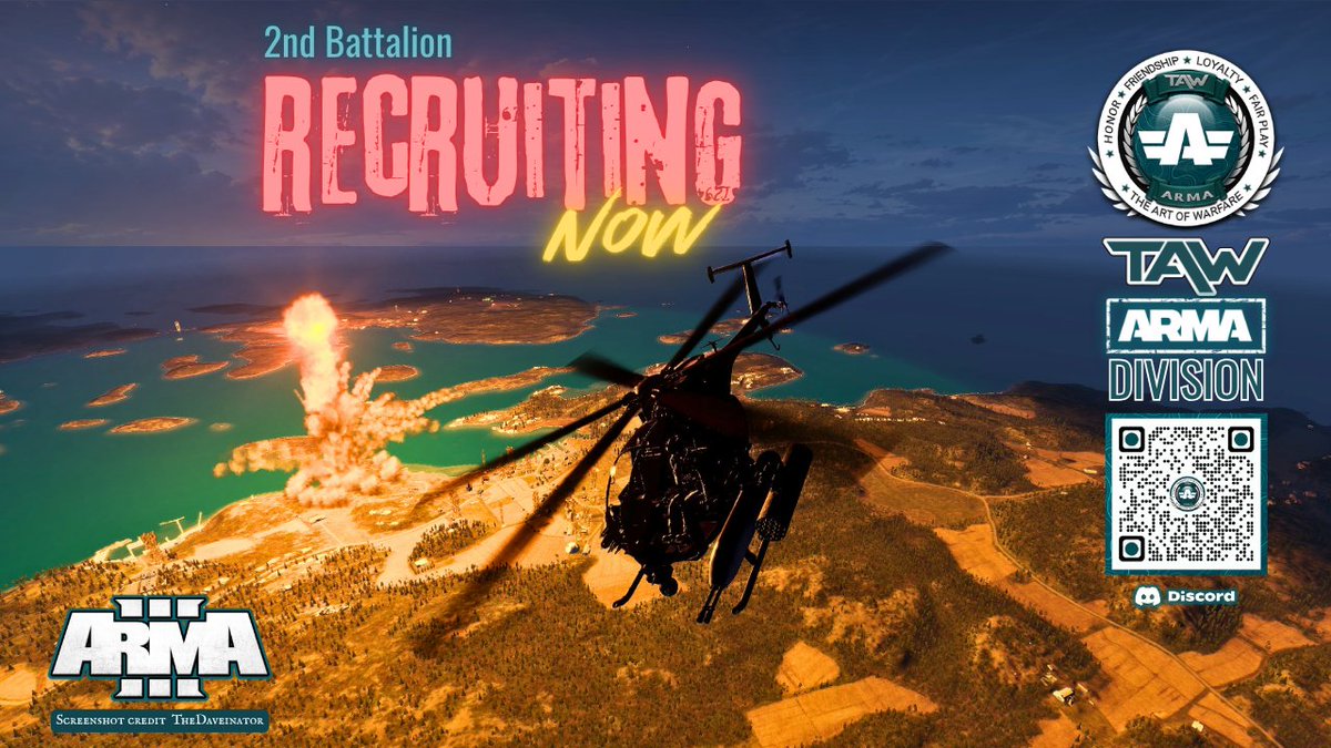 TAWGaming's tweet photo. ARMA division is now recruiting! Join TAW and enjoy the best gaming experience. https://t.co/G4gdxI08yL