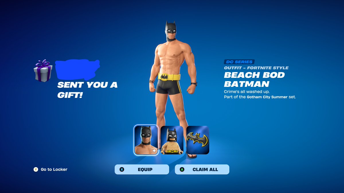 Elite_Beast32's tweet photo. Thank you so much @cozyyTTV for the beach bod batman skin as an early birthday present π I love this skin so much and you made my day, I hope you have a wonderful weekend!! ππ«π #bean https://t.co/G3G33j0rF0