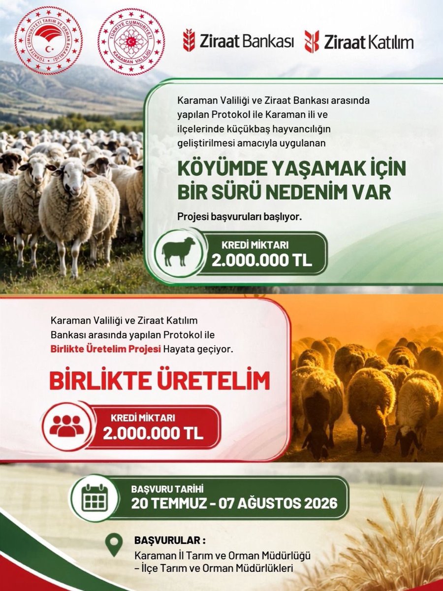 TarimKaraman's tweet photo. İlimizde küçükbaş hayvancılığı geliştirmek amacı ile Köyümde Yaşamak için bir sürü nedenim var projesi için Ziraat Bankası Birlikte Üretelim projesi için Ziraat Katılım Bankası ile protokol imzalandı.

Hayırlı olsun...

@TCTarim 
@ibrahimyumakli 
@haticebulut84 https://t.co/cb0nfBro2y
