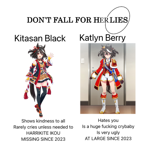 universal27544's tweet photo. Don’t fall for her lies!
We’re still looking out for @KitasannBlackk https://t.co/TKtHMhULVq