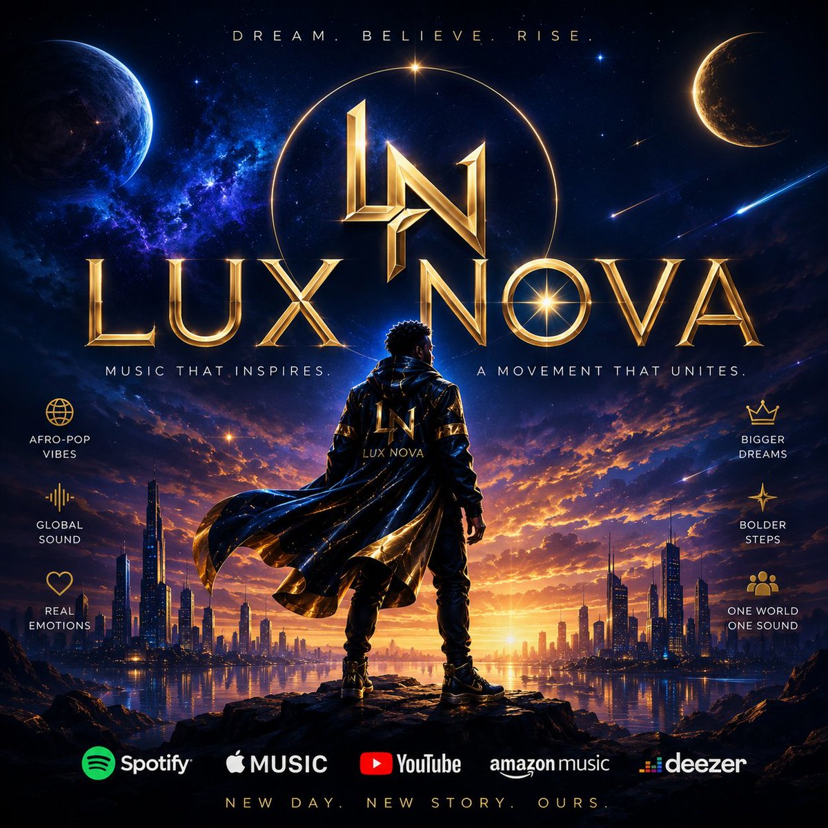 bobselection's tweet photo. 🎶 Music is more than sound—it's our passion.
Welcome to the world of LUX NOVA, where we create original Afro-Pop and Dance Pop music to inspire, uplift, and connect people across the globe.
If you love fresh music with positive energy, we'd love to have you on this journey.
🎧 Follow LUX NOVA on Spotify and stream all our released songs: https://t.co/toC9rWylee⁠�
Your follow, streams, playlist adds, and shares help us reach more listeners around the world.
Thank you for supporting LUX NOVA. More original music is on the way! 🌍✨
#LuxNova #NewMusic #AfroPop #DancePop #Spotify #NowStreaming #OriginalMusic #MusicLovers #SupportIndependentMusic
