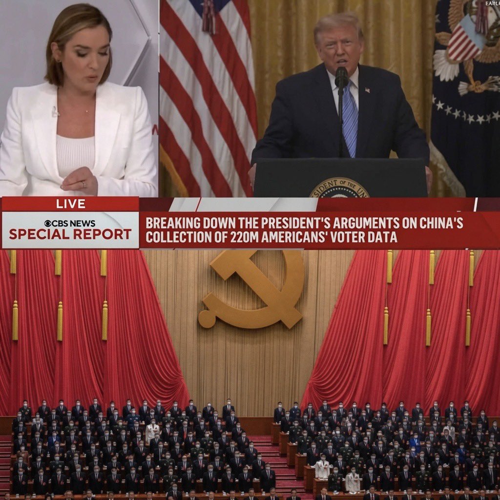 liz_churchill10's tweet photo. CBS fact-checks President Trump on China by quoting… China. Haha. Peak captured media. https://t.co/JykjY6Eblf