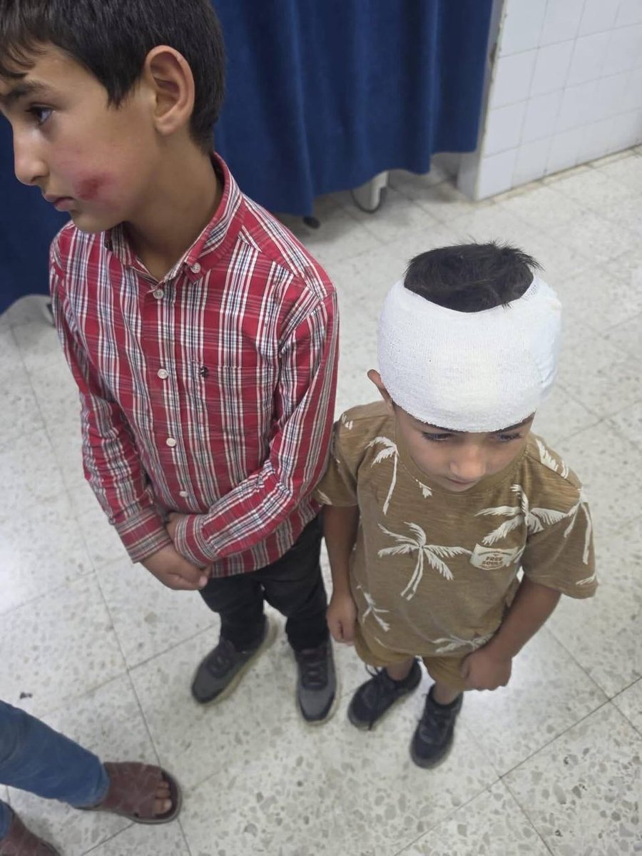 EyeonPalestine's tweet photo. Two children from the village of Al-Lubban ash-Sharqiya were injured as a result of settler attacks against Palestinians on the ‘Wadi ash-Sha’ir’ road, east of the city of Salfit. https://t.co/E3jwCw9iQ5