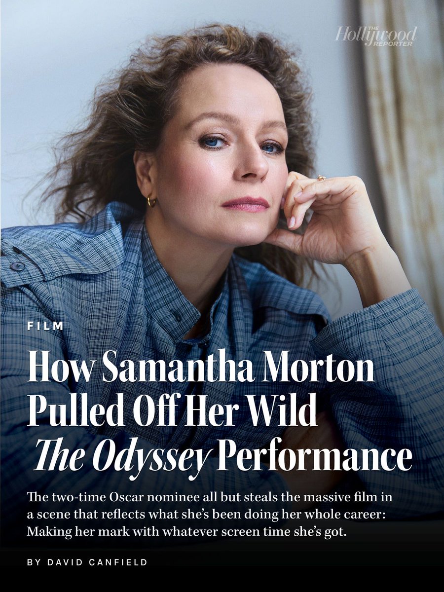 THR's tweet photo. Samantha Morton on her approach to Circe in #TheOdyssey:

"It feels that she’s every woman. She’s all of us. I just really connected with that. I thought that I would bring, for want of a better word, myself into it. I just wanted to own it. I wanted to possess it and own it and be it."

Read her full THR interview:
https://t.co/FEE2pfIIP1