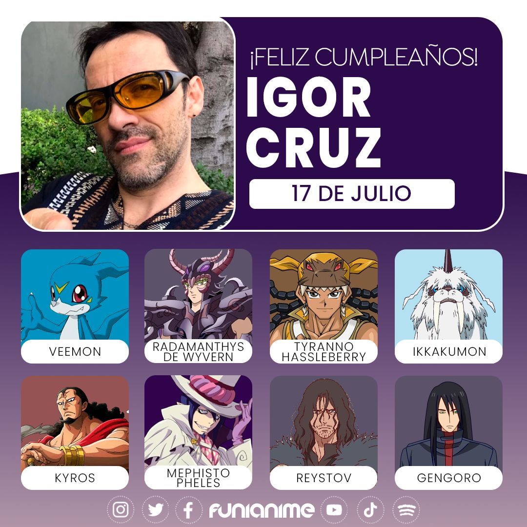 funianime's tweet photo. 🎈🥳 El actor y director de doblaje Igor Cruz está de cumpleaños. ¡Muchas felicidades! 🥳🎈 @IGORCRUZMEXICO https://t.co/9YXXUPTTE6