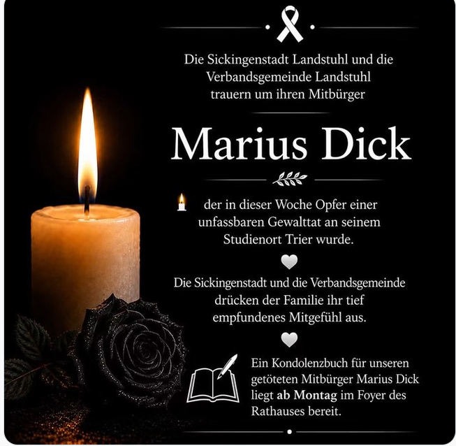 DerGanesha's tweet photo. Der Student der von einem Afgahnen in Trier getötet wurde, hieß Marius Dick
Er war Sohn eines CDU Politikers
#Saytheirnames https://t.co/GL3byipfzE
