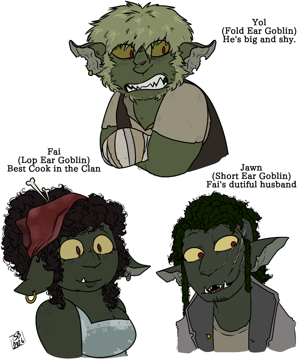 StalkyBun's tweet photo. I've been actively working on writing a book and it's about Goblins. Specifically, these Goblins. https://t.co/d2e8g9oUWS