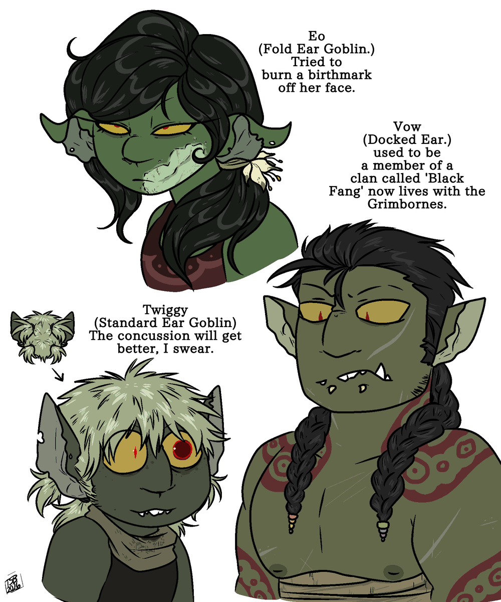 StalkyBun's tweet photo. I've been actively working on writing a book and it's about Goblins. Specifically, these Goblins. https://t.co/d2e8g9oUWS