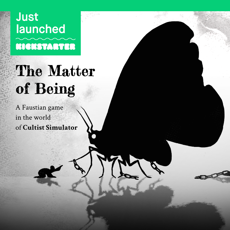 CLGBluntBSE's tweet photo. The Matter of Being is now live on Kickstarter!

Set in the world of #cultistsimulator, it plays like Suzerain if, instead of being president, you were a rebellious spirit on the run from ancient gods.

Check out our campaign @ https://t.co/fuUHM19tnh https://t.co/t0zn2Qtm9t