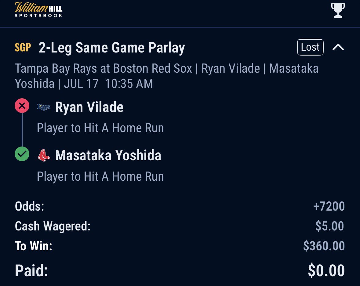 ayygremlin's tweet photo. Yes, I post my losses too
If Vilade plays wild in the 2nd game.. 😤

#MLB #Parlay https://t.co/fRkQV9HvDe